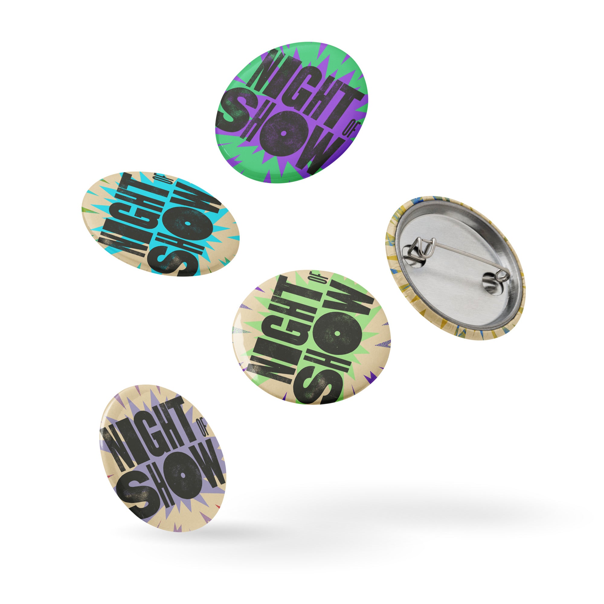 Night of Show Pin Buttons Set